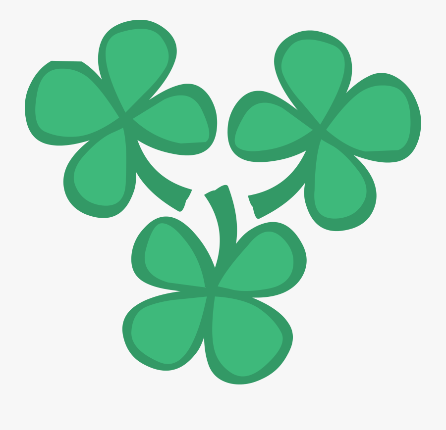 3 Four Leaf Clovers, Transparent Clipart