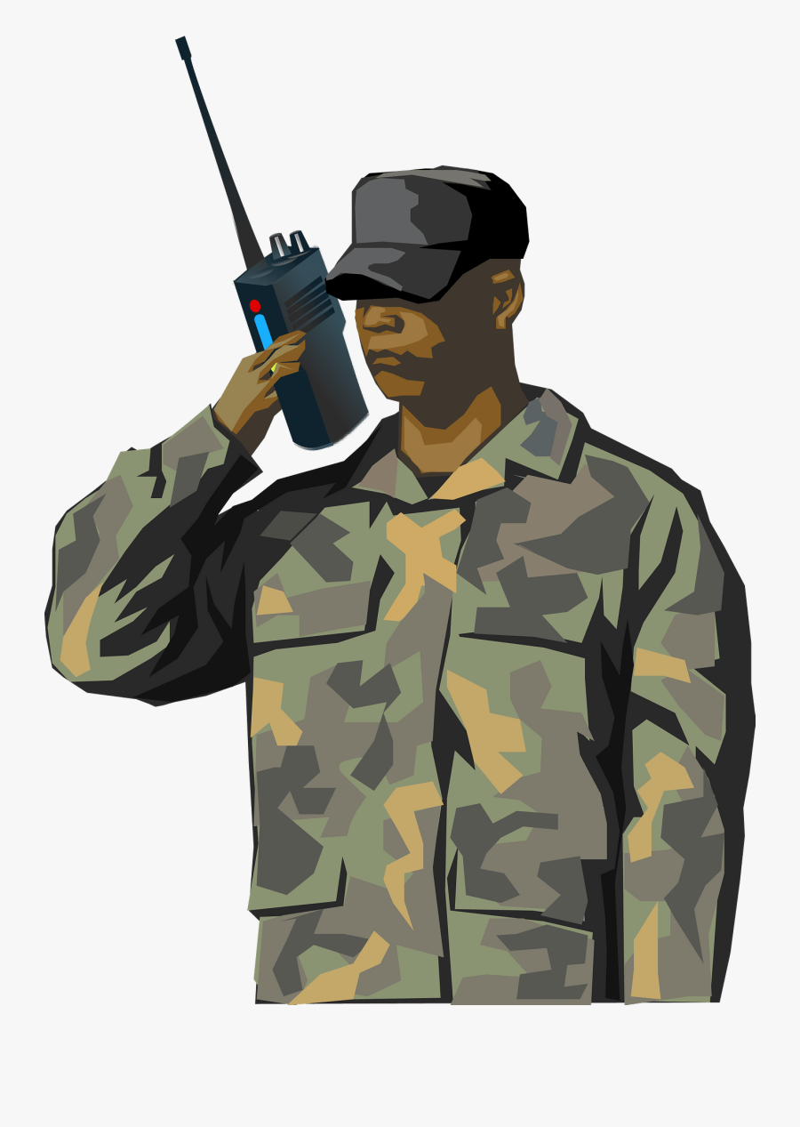 Soldier With Walkie Talkie, Transparent Clipart