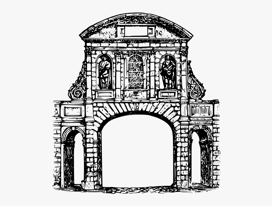 Stone Archway Illustration, Transparent Clipart