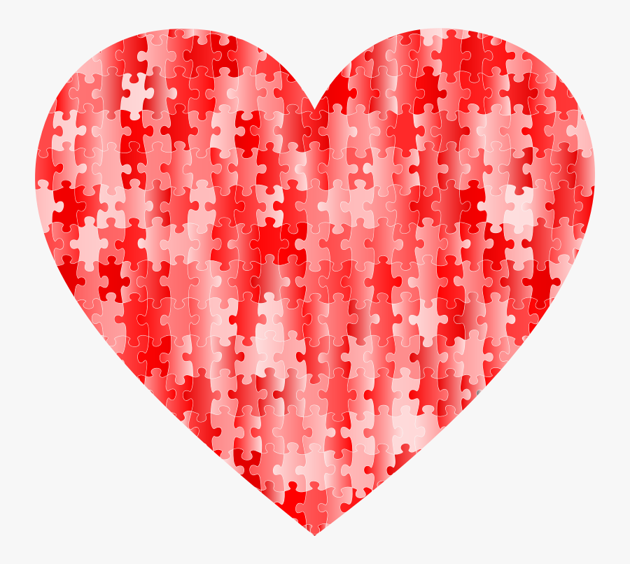 Red Puzzle Heart - Puzzle, Transparent Clipart