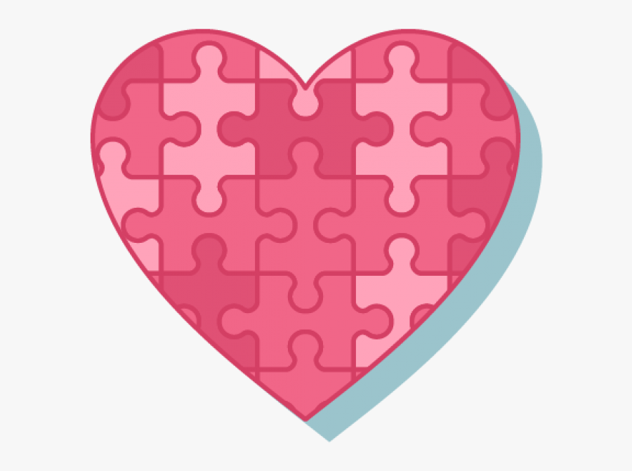 Pink Heart Puzzle Png Image - Heart, Transparent Clipart