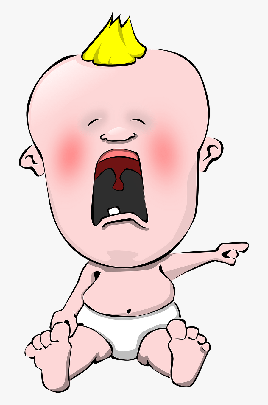 Crying Baby Cartoon, Transparent Clipart