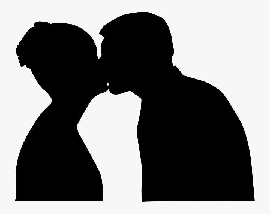 Kiss Vector Png - Kissing Couple Silhouette Png, Transparent Clipart