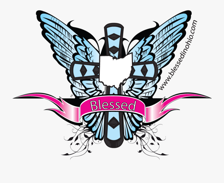 Cross With Wings Color, Transparent Clipart