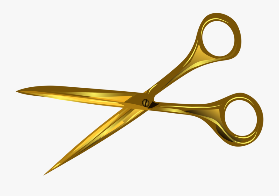 Gold Hair Scissor Icon Transparent Background Clipart - Scissors, Transparent Clipart