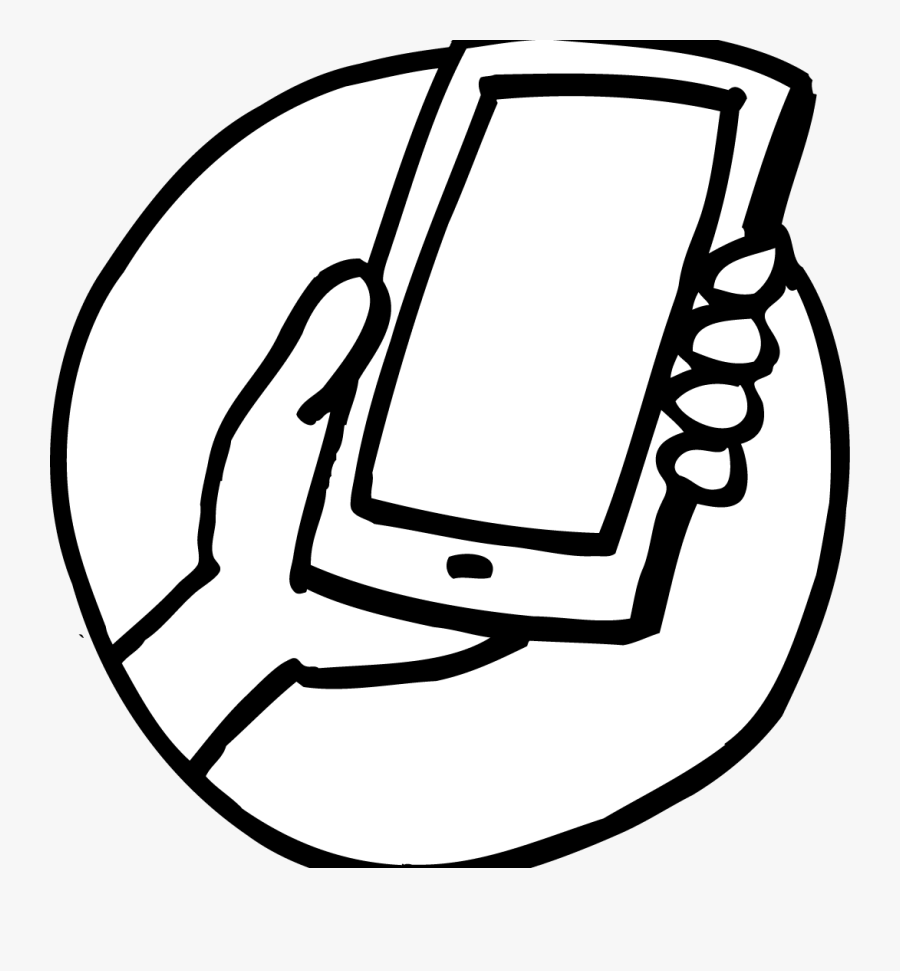 Transparent Hand Holding Cell Phone Png - Easy Drawing Of A Phone, Transparent Clipart