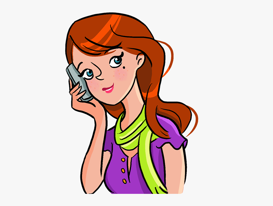 Girls Clipart Lifeguard - Girl Calling Cartoon Png, Transparent Clipart