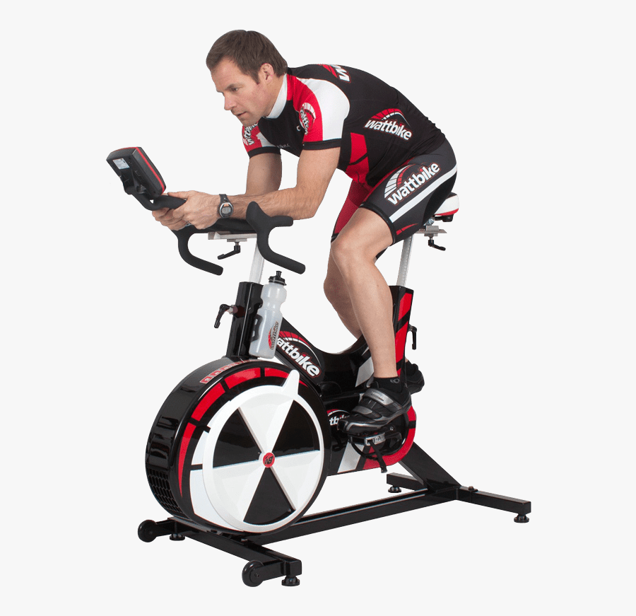 Clipart Exercise Stationary Bike - Cyclist On A Watt Bike, Transparent Clipart