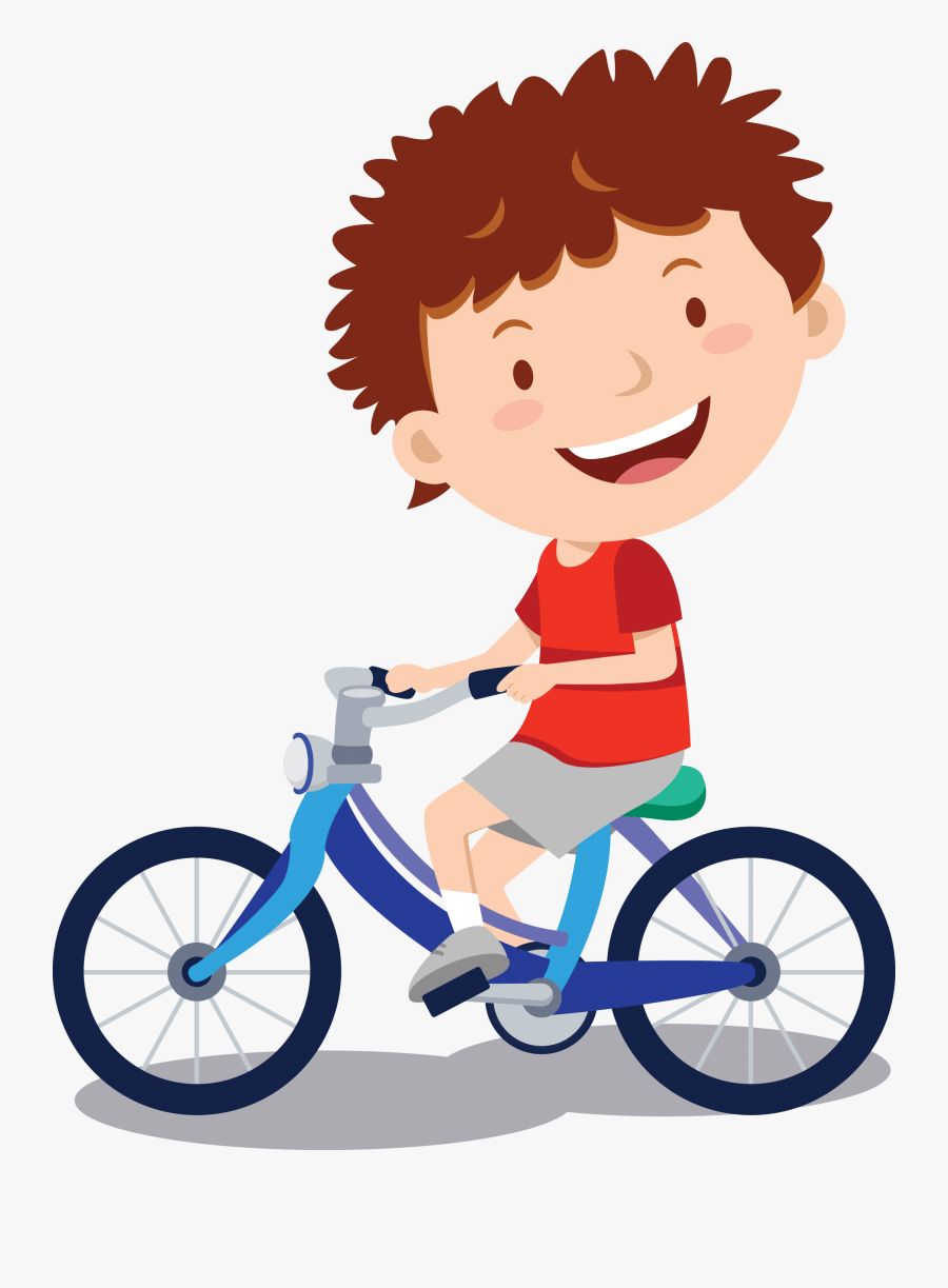Transparent Riding A Bike Clipart - Boy Cycling Clipart, Transparent Clipart