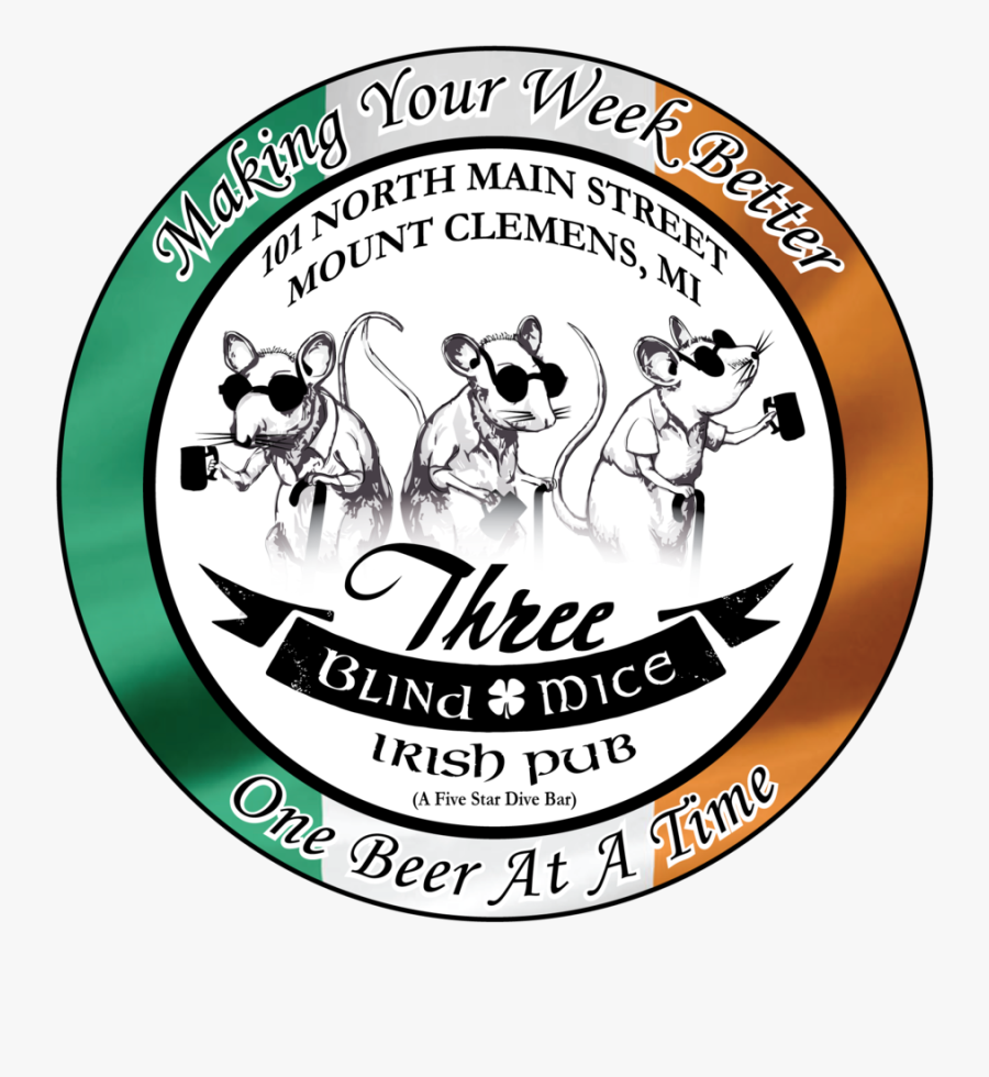 Three Blind Mice Irish Pub Logo - Three Blind Mice Cartoon, Transparent Clipart