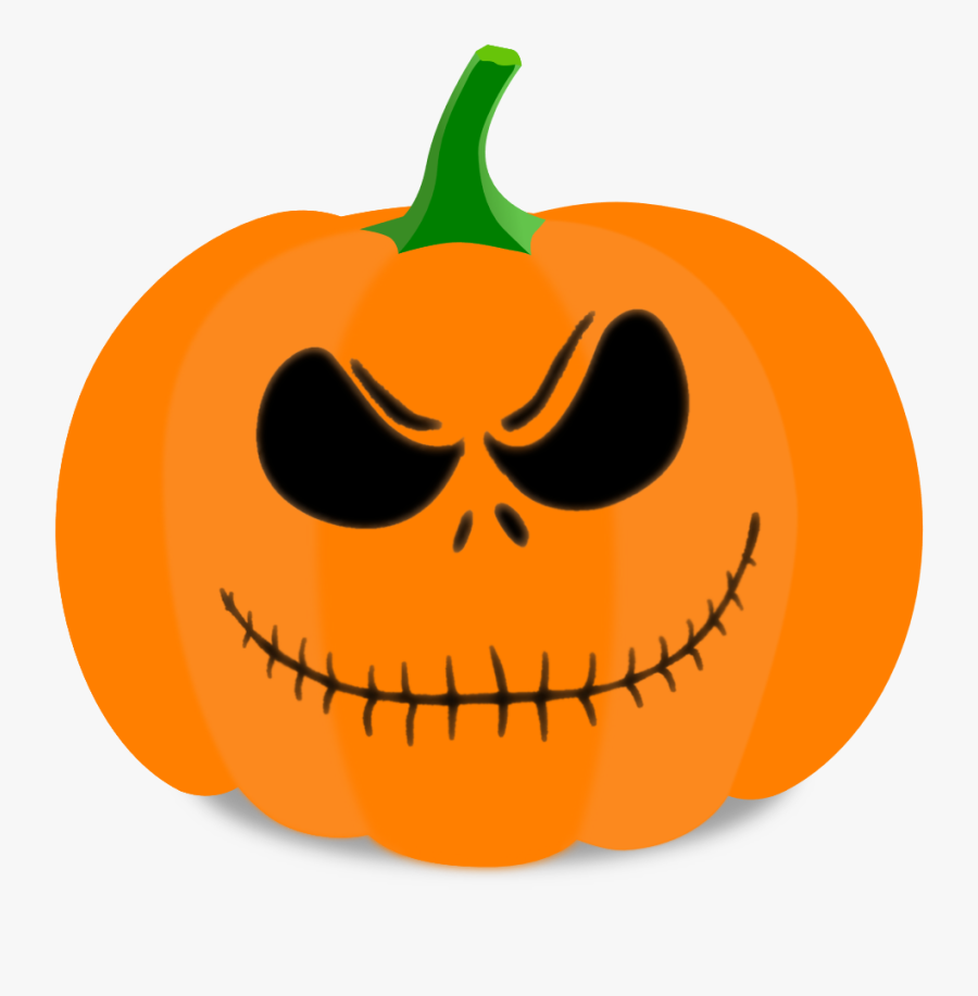 Jack Skellington Face Pumpkin, Transparent Clipart