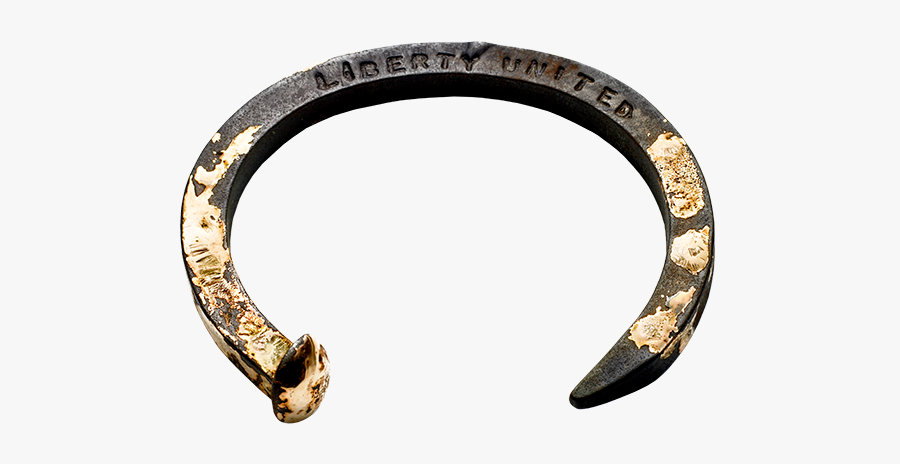 Black Gunmetal Railroad Spike Cuff With Gold By Giles - Railroad Spike Bracelet, Transparent Clipart