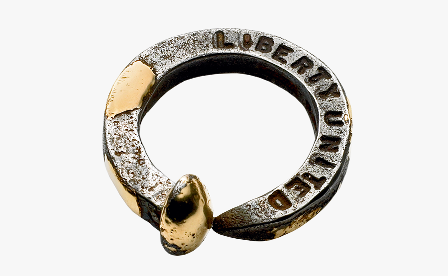 Black Gunmetal & Gold Railroad Spike Ring By Giles - Giles And Brother Liberty, Transparent Clipart