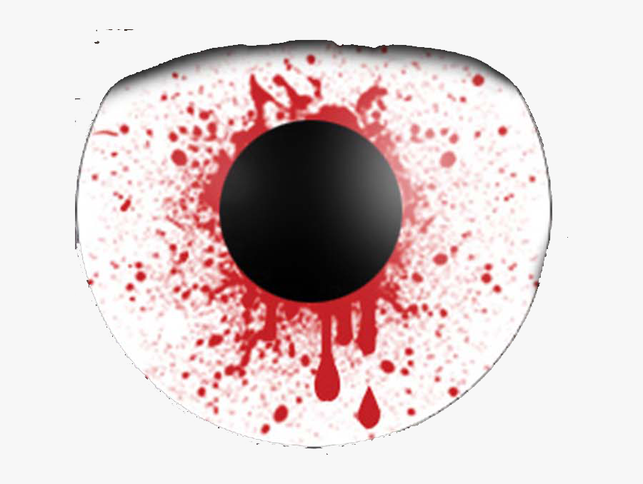 Trauma - White Contact Lenses With Blood Splatter, Transparent Clipart