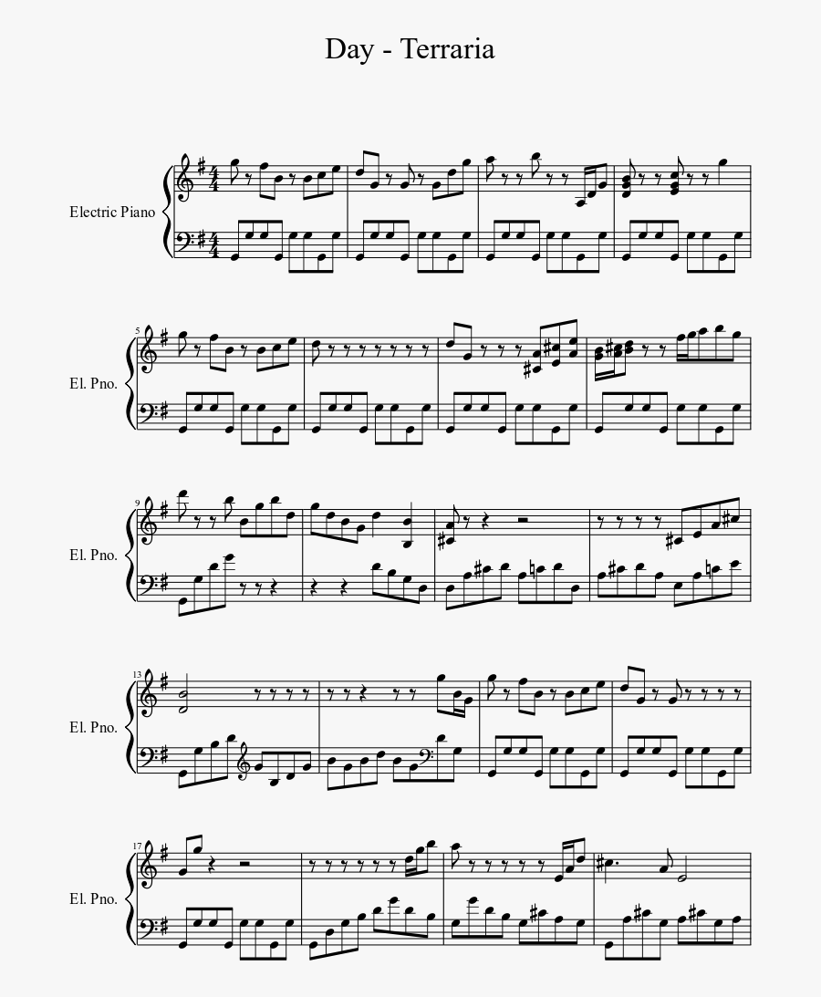 Terraria Sheet Music 1 Of 2 Pages - Beethoven 9, Transparent Clipart