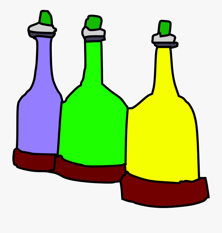 Cartoon Bottles, Transparent Clipart