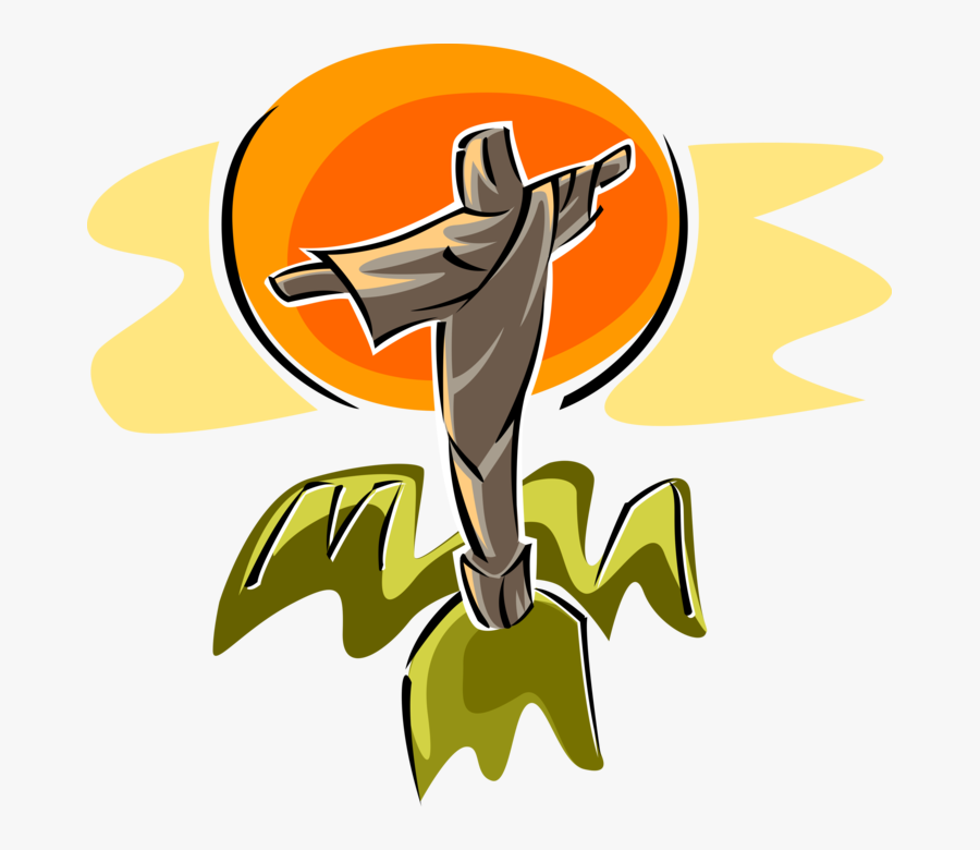 Vector Illustration Of Christ The Redeemer In Rio De - God Clipart, Transparent Clipart