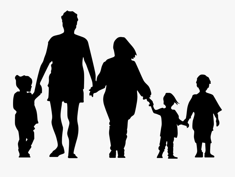 Silhouette Of A Family Holding Hands, Transparent Clipart