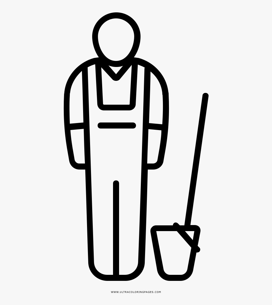 Janitor Coloring Page - Man Hard Hat Icon, Transparent Clipart