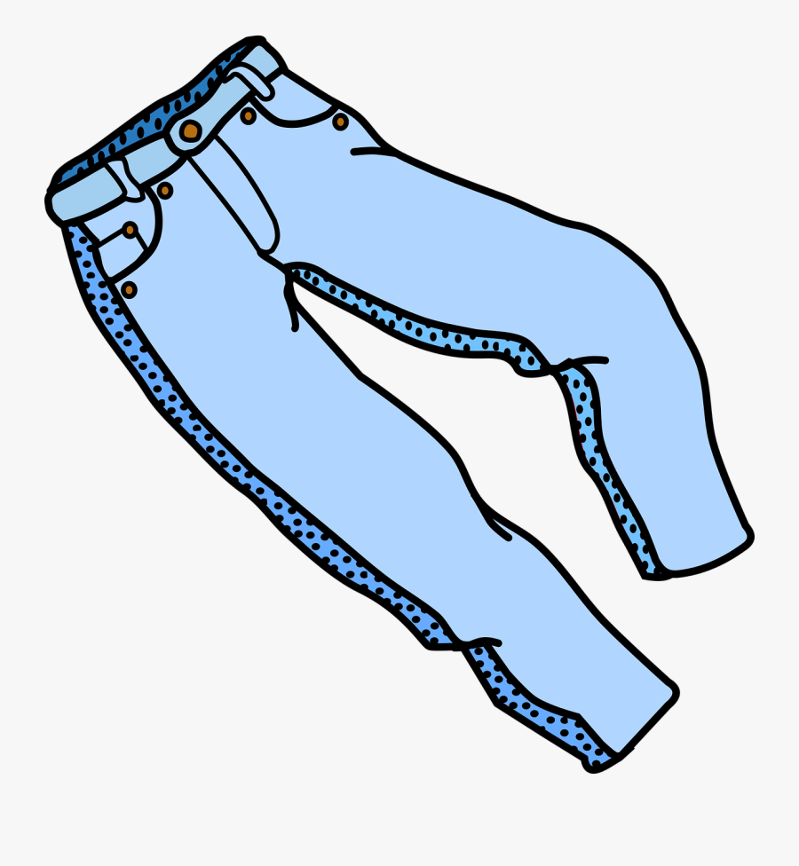Coloured Line Art Vector Image Of Trousers - Pants Clipart, Transparent Clipart