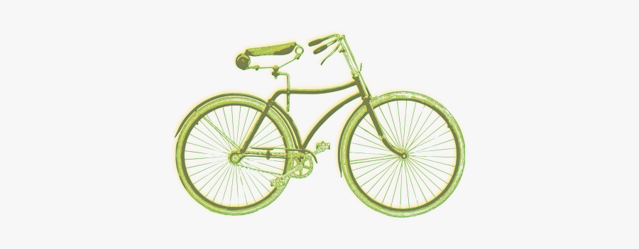 Green Vintage Bicycle - Bicycle Ink Drawing, Transparent Clipart