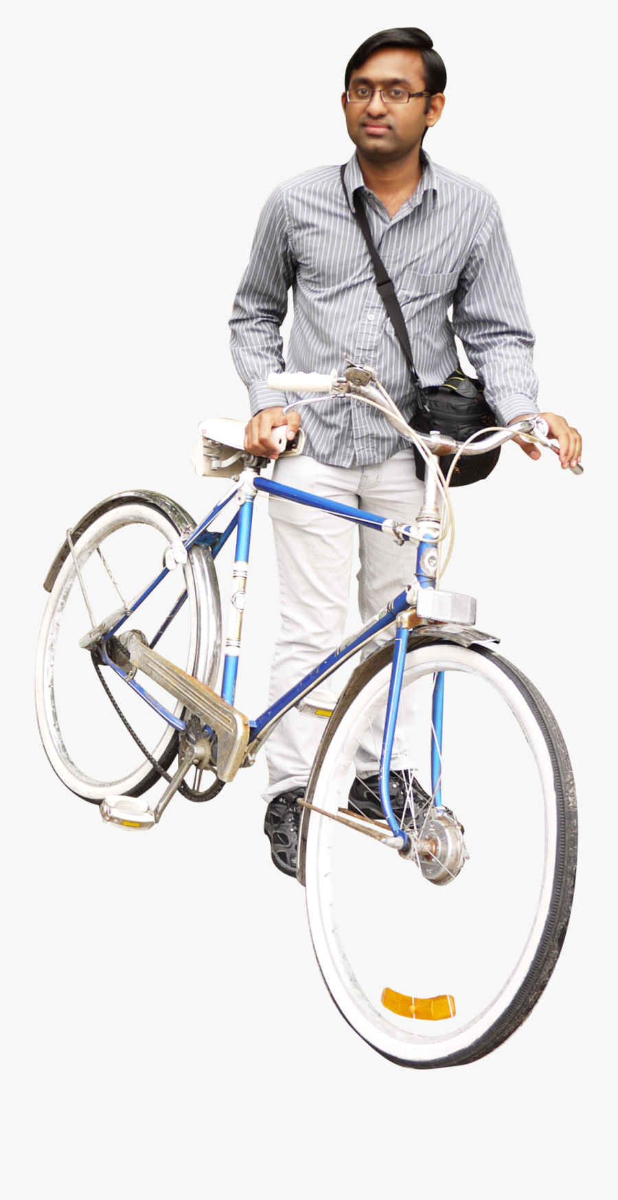 Man With Bicycle Png Image - Man With Cycle Png, Transparent Clipart