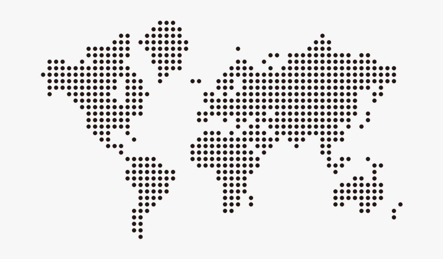 World Globe Black White Map Free Png Hq - World Map In Dots Vector, Transparent Clipart