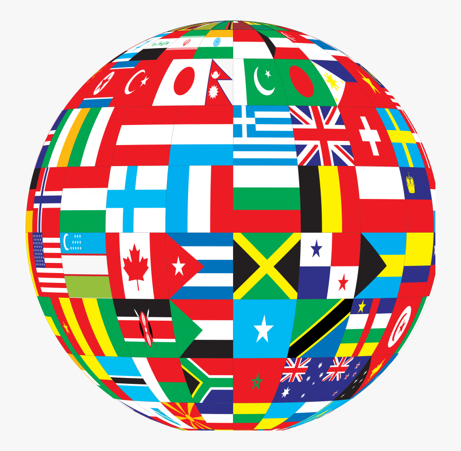 Globe With Flags Transparent Background, Transparent Clipart