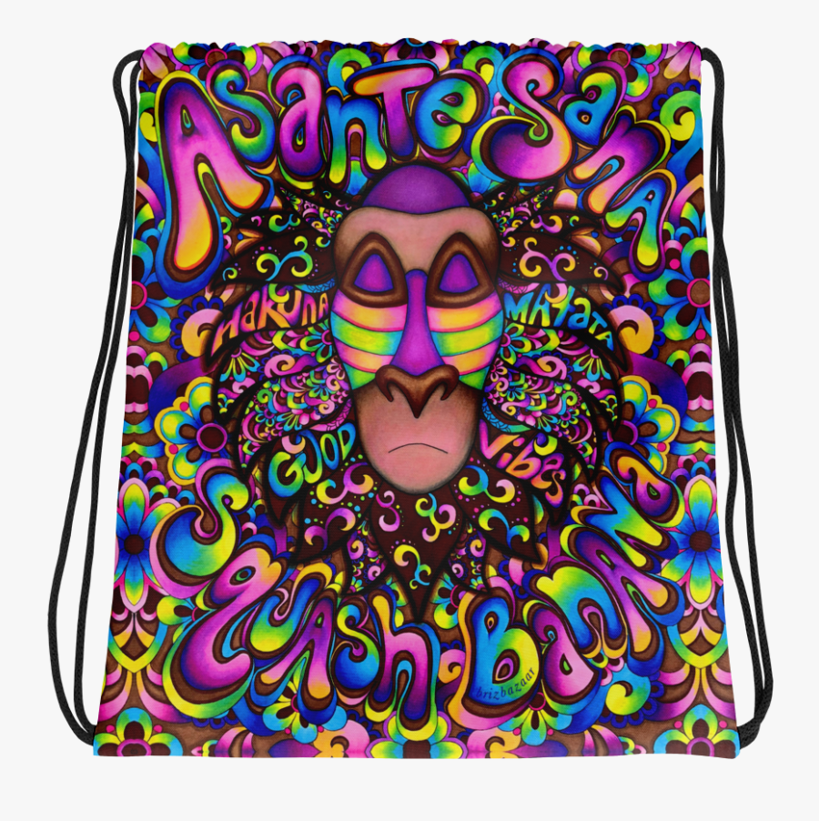Graffiti Rafiki Drawstring Bag - Trippy Rafiki, Transparent Clipart