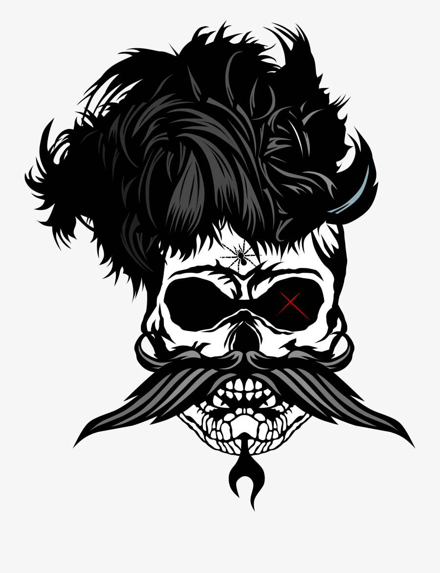 Tee Shirt Tete De - Tete De Mort Avec Barbe Png, Transparent Clipart