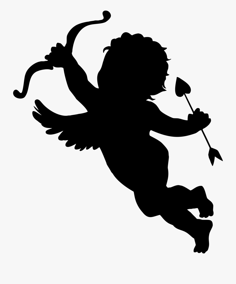 Clipart - Easy Cupid Silhouette, Transparent Clipart