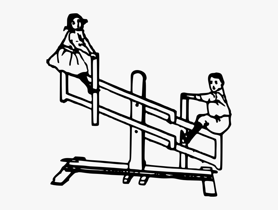 Kids On A Seesaw, Transparent Clipart