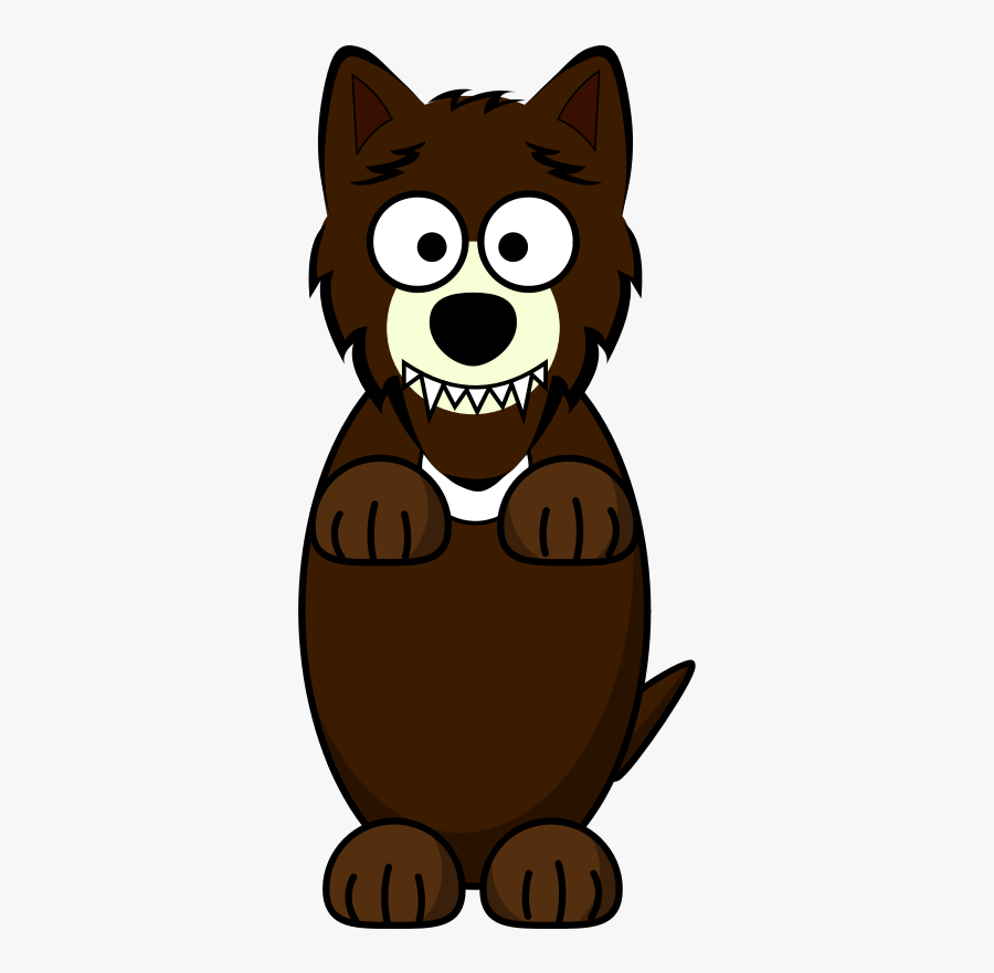 Wolf Cartoon Picture - Brown Wolf Cartoon Character, Transparent Clipart