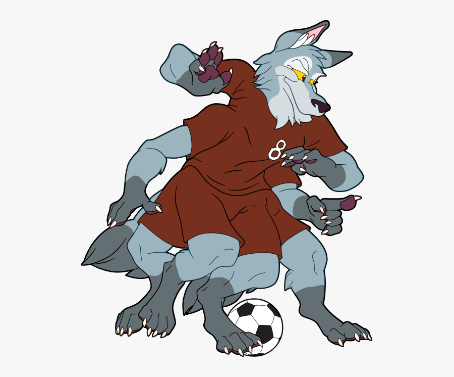 Wolf Clipart Soccer - Cartoon, Transparent Clipart