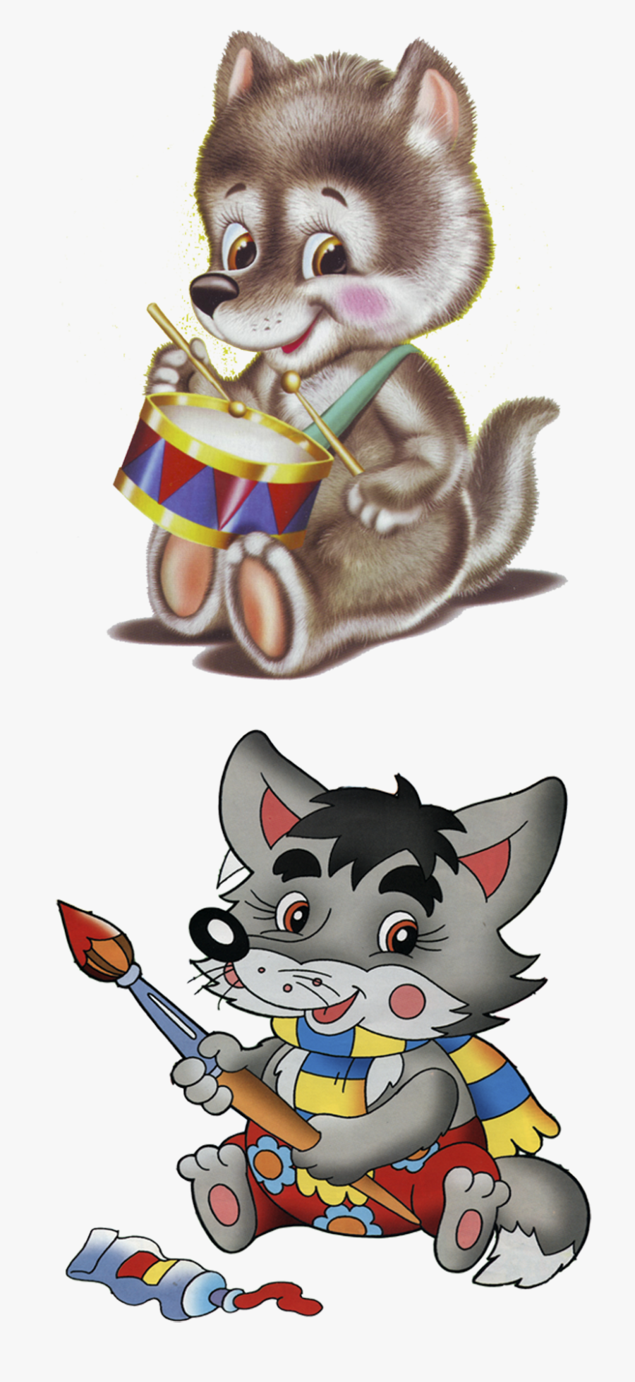 Wolf Holding A Paintbrush, Transparent Clipart