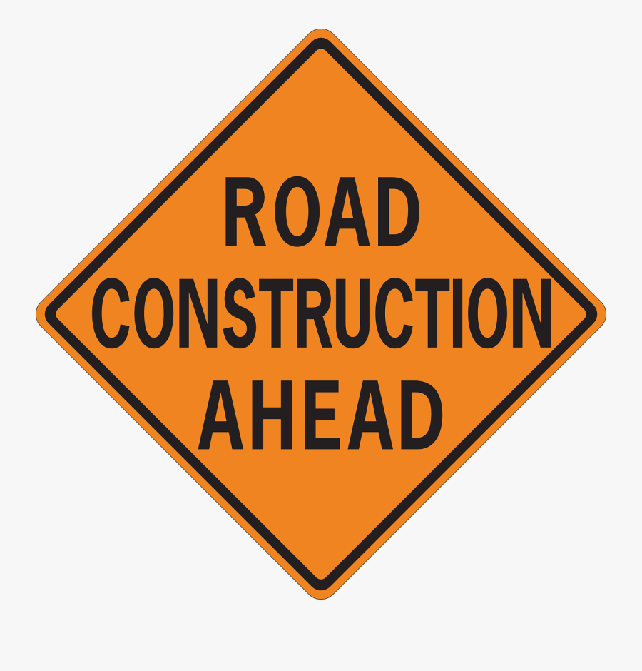 Detour Ahead Road Sign, Transparent Clipart