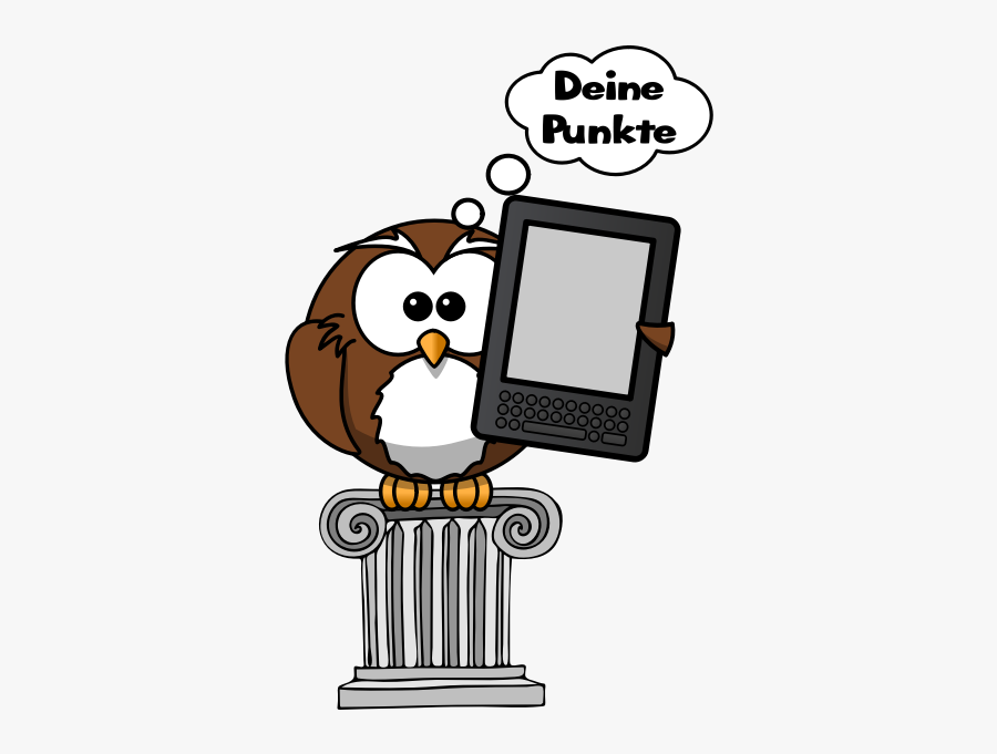 Vector Clip Art Of Owl Holding An E-reader - Nocturnal Animals Clip Art, Transparent Clipart
