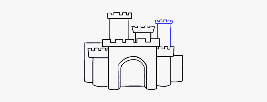 How To Draw Cartoon Castle - Easy Cartoon Castle Drawing, Transparent Clipart