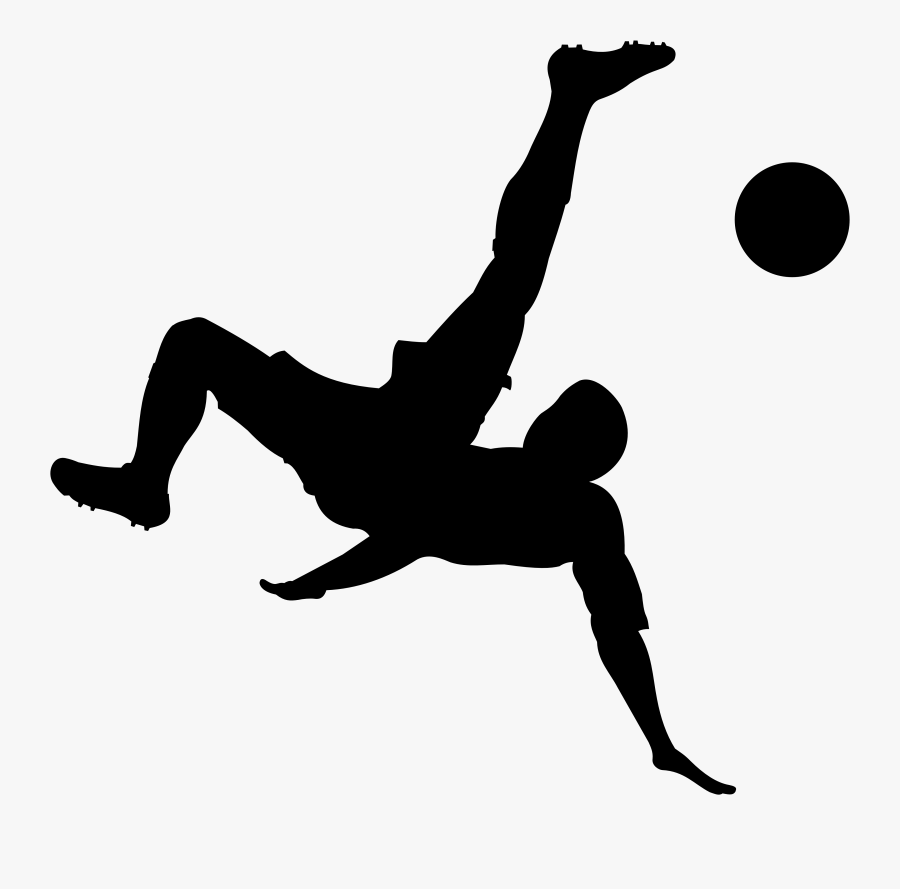 Football Player Clip Art - Bicycle Kick Soccer Silhouette, Transparent Clipart