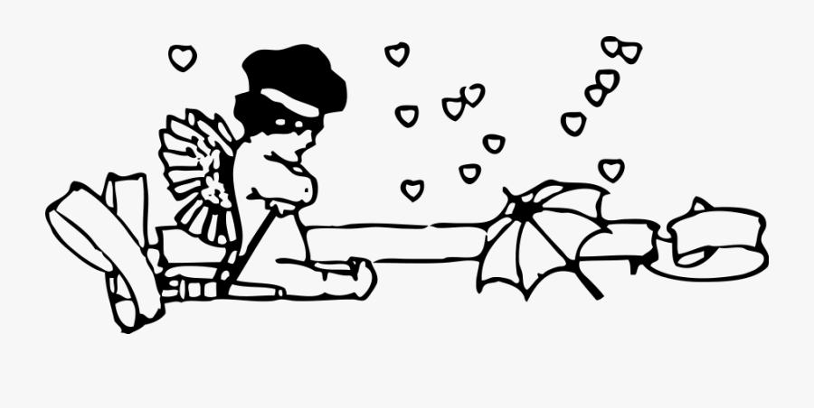 Cupid And Parasol Svg Clip Arts - Cupid, Transparent Clipart