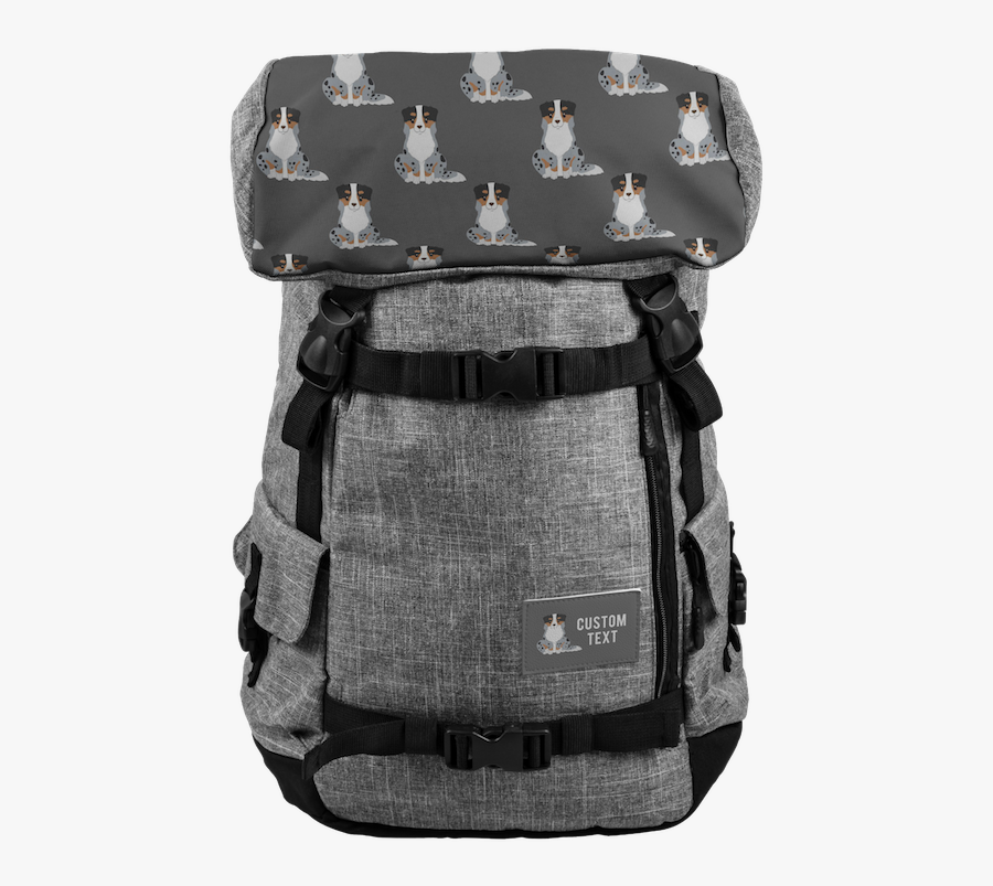 Blue Merle Australian Shepherd Travel Backpack, Personalized, Transparent Clipart