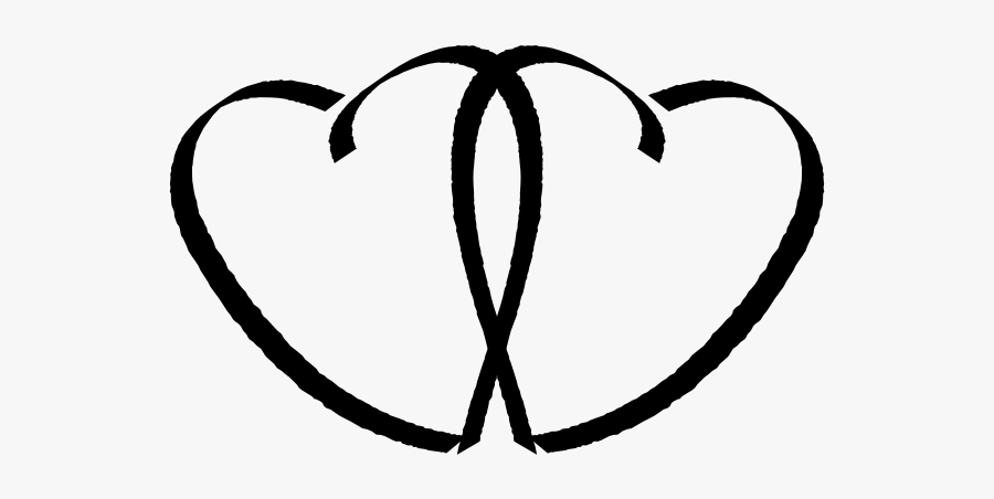 Hearts Free Hand - Black And White Clipart Vector, Transparent Clipart
