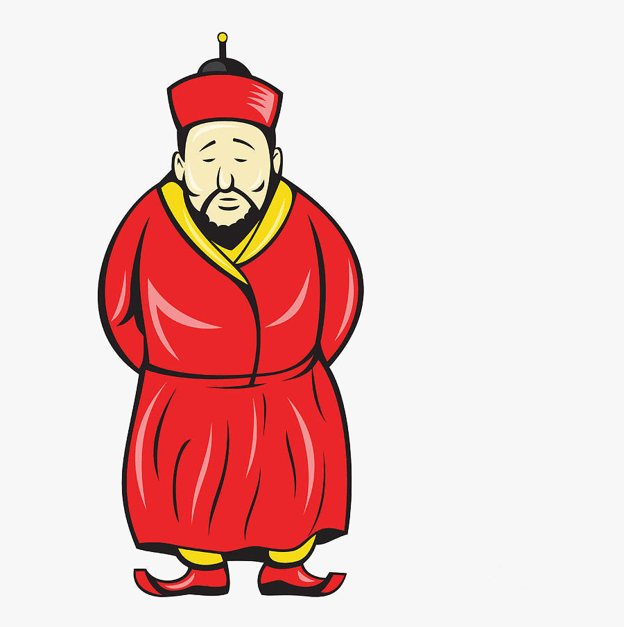 Old Chinese Man Clipart - Asian Robe Cartoon, Transparent Clipart