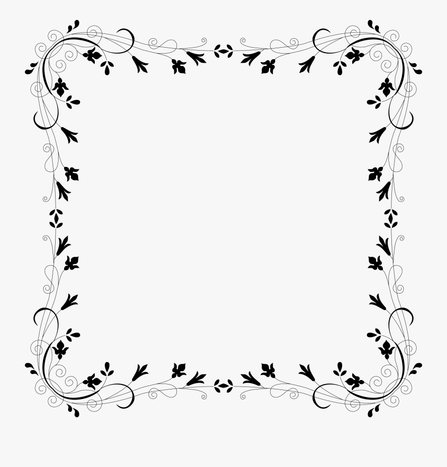 Border Design Flower Black And White Clipart , Png - Border Design For Frames, Transparent Clipart