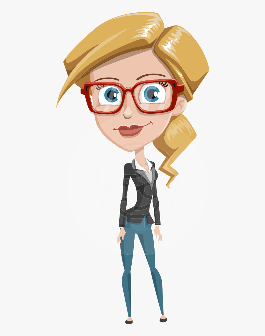 Pam Is An Attractive - Blonde With Glasses Cartoon, Transparent Clipart