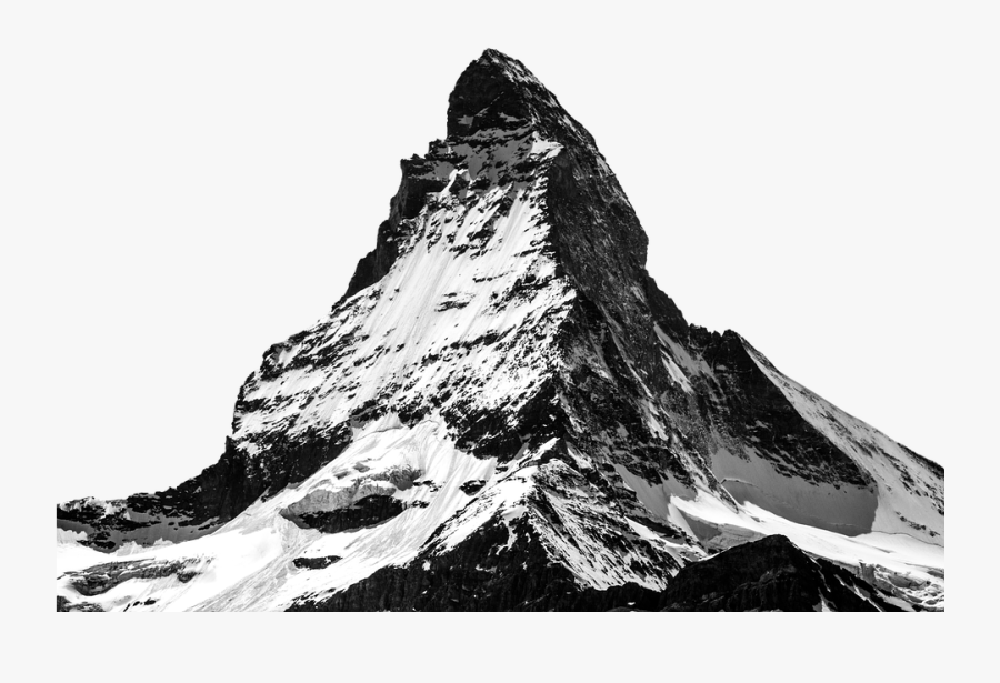 Mountainous Landforms Png Images - Black And White Snow Capped Mountains, Transparent Clipart