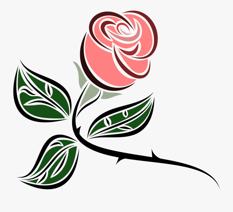 Stylized Rose - Free Clipart Pink Rose, Transparent Clipart