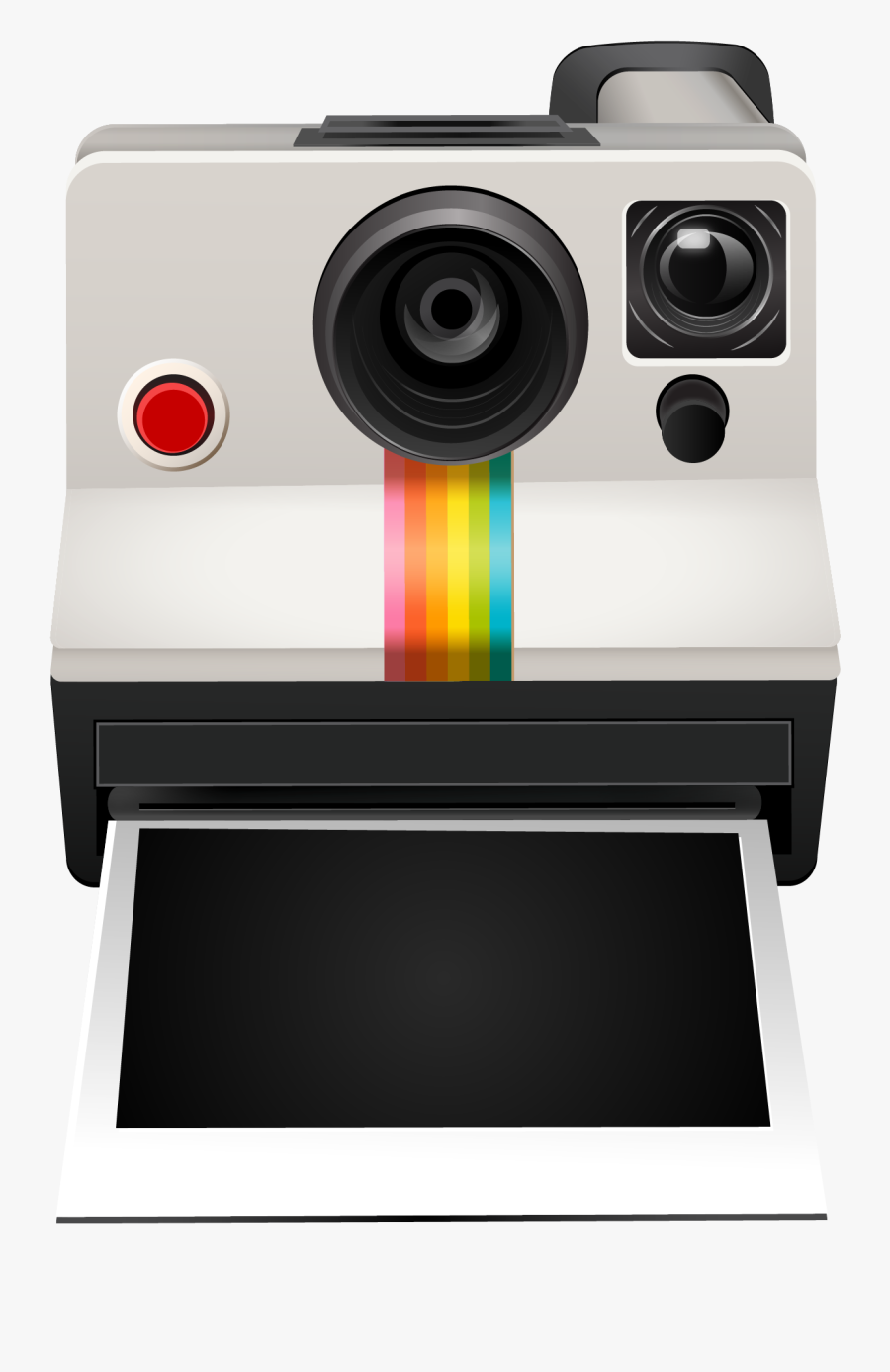Transparent Camera Clipart - Polaroid Camera With Picture Coming Out, Transparent Clipart