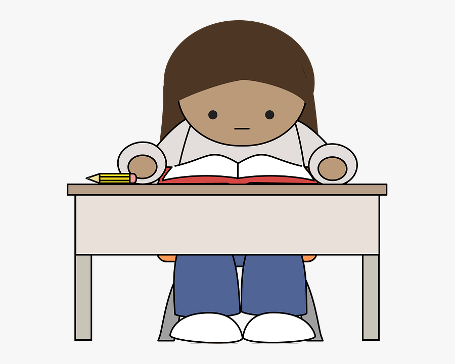 Reading At Table Clipart, Transparent Clipart