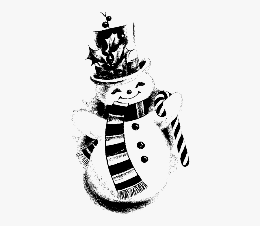 Vintage Snowman Clipart - Old Fashioned Vintage Snowman, Transparent Clipart